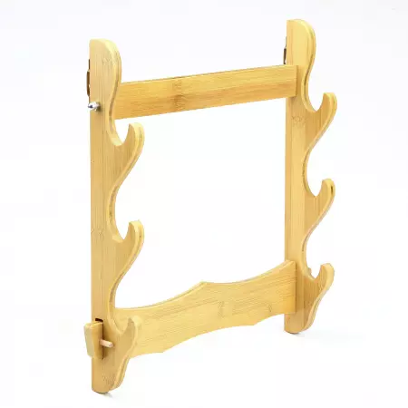 Handmade Natural Bamboo Wooden 3 Tier Katana Sword Stand Holder Display Rack Stand Wall Mount