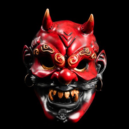 Red Japanese Vintage Big Tengu Mask