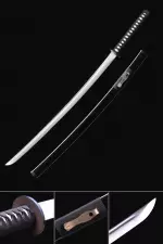 Handmade Japanese Samurai Sword T10 Carbon Steel With Black Scabbard
