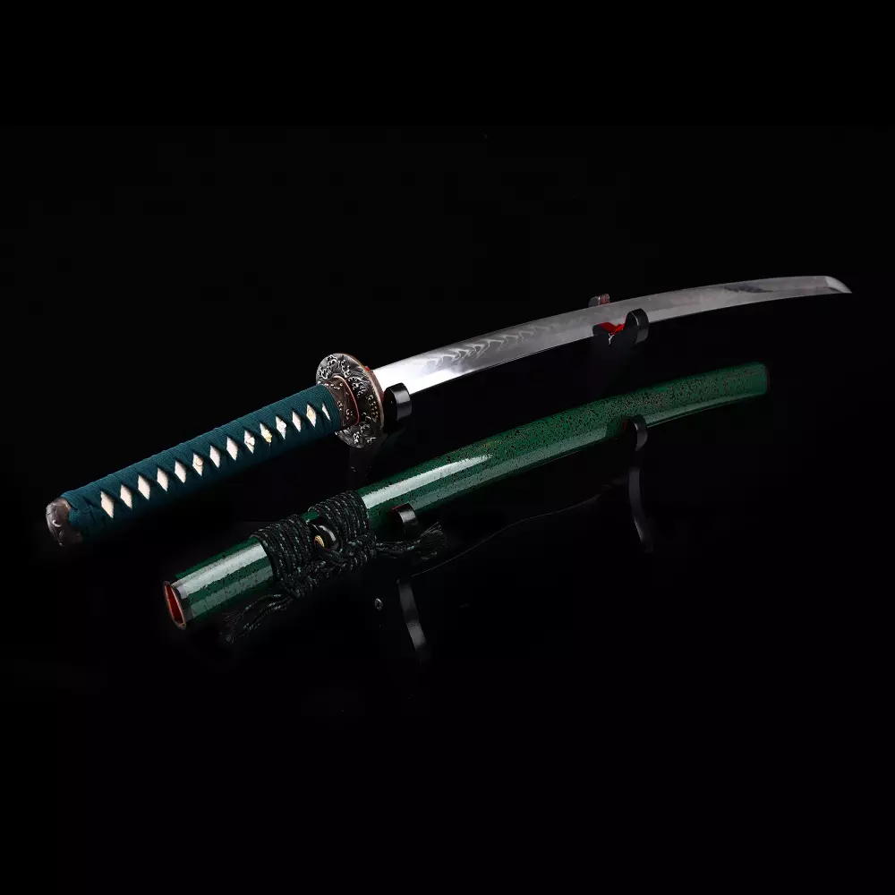 Green Katana | Handmade Japanese Samurai Sword With Green Scabbard