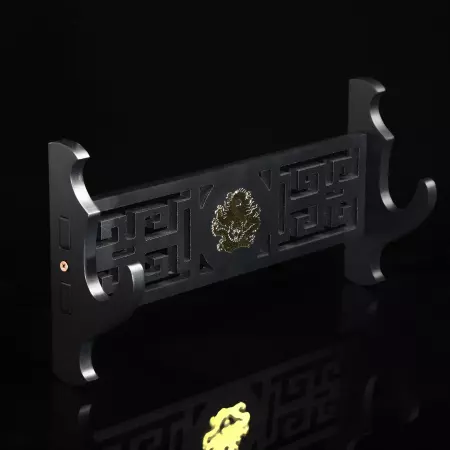 Single Katana Sword Stand Wall Mount One-layer Stand Hanger Bracket Holder Rack Black Lacquered Wood