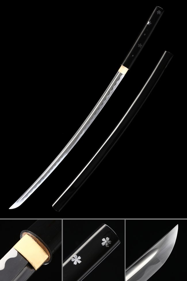 O-Ren Ishii Sword - Kill Bill Shirasaya Katana Hattori Hanzo 1065 Carbon Steel Silver Flower Handle