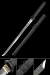 Handcrafted Full Tang Japanese Ninja Sword Damascus Steel With Pu Leather Scabbard