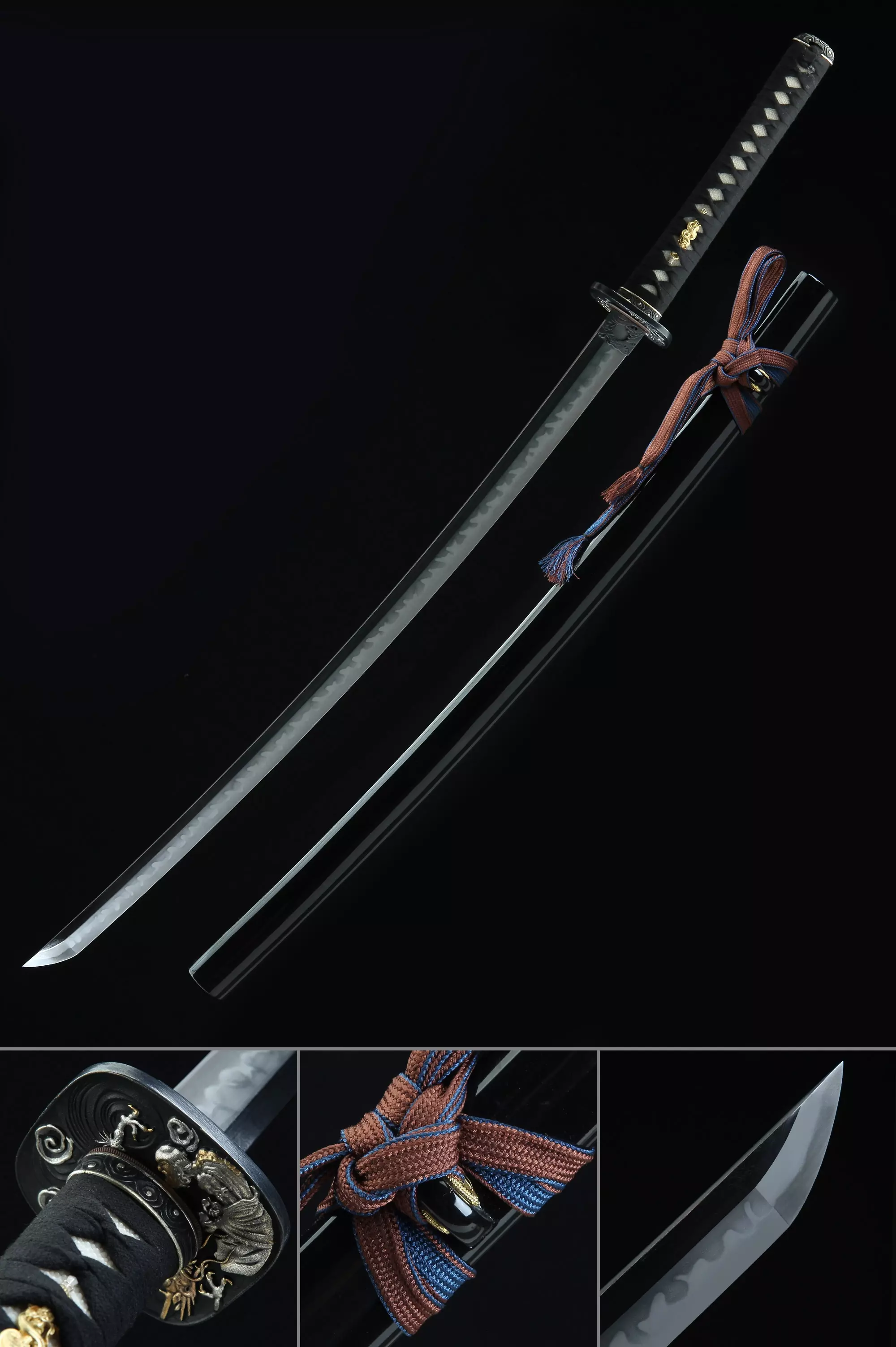 Black Katana | High-performace Japanese Samurai Sword Clay Tempered ...