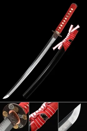 thumbnail image 2 of 31 Inch Folded Steel Wakizashi Sword – Full Tang, Black Dragon Theme, Battle Ready, Sharp Blade 2 of 9