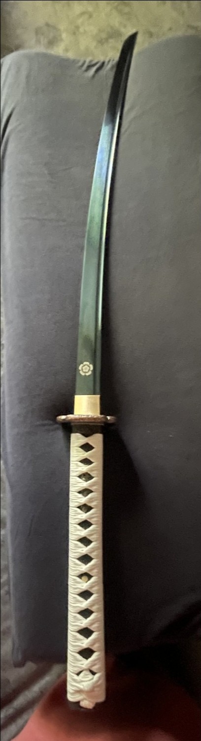Handmade Ghost Of Tsushima Katana Sword With Blue Blade
