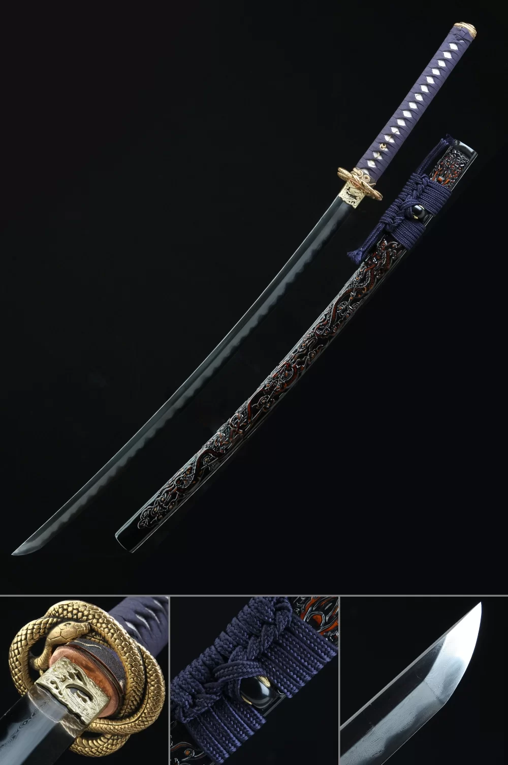 Authentic Katana | Folded Melaleuca Steel Katana with Dragon