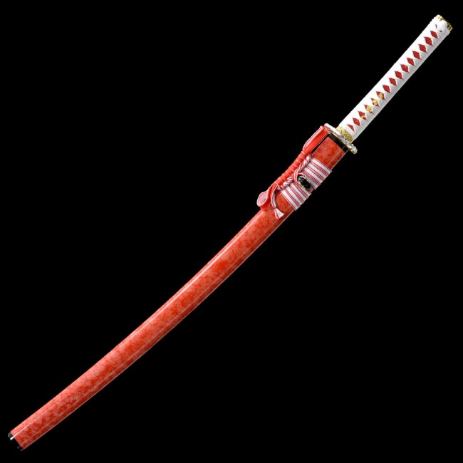 Rippepr Blades \"Katana Blade\" レッド 30インチ Red Katana | Handmade Japanese Sword T10 Folded Clay
