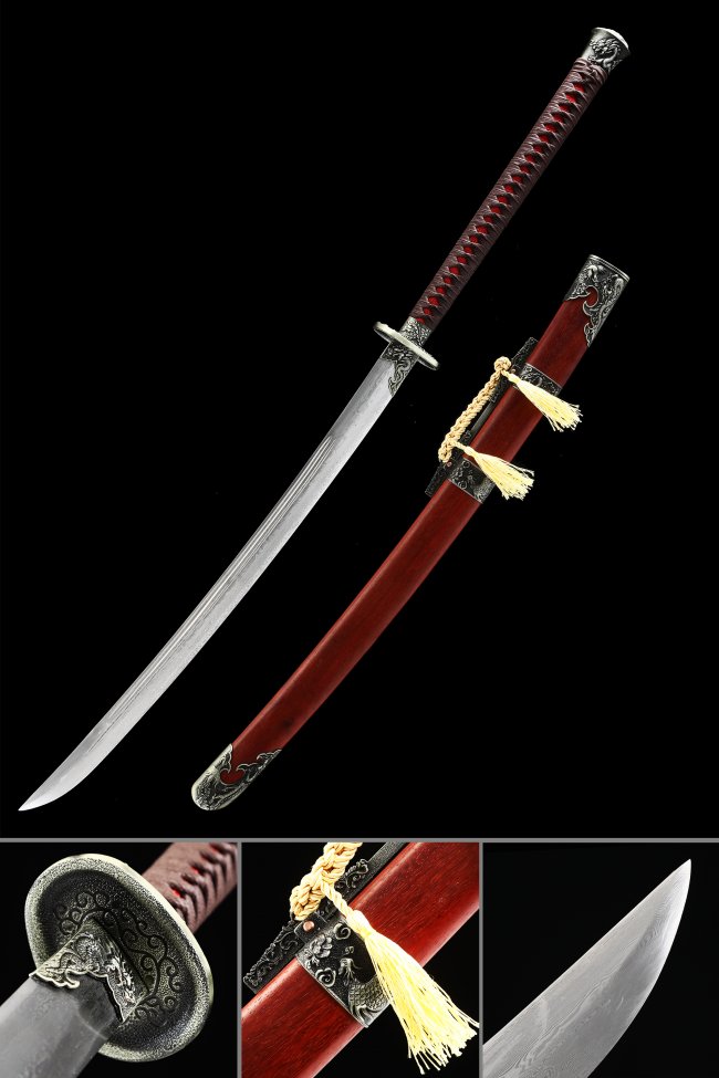 Handmade Chinese Dao Broadsword - 1045 Carbon Steel Qing Dynasty Saber With Dragon Scabbard