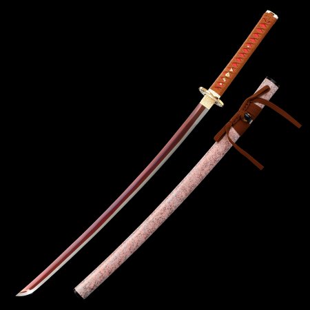 Handcrafted Full Tang Samurai Sword 1095 Carbon Steel With Red Blade