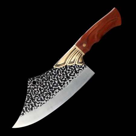 Full Tang Stainless Steel Cleaver Knife With Mahogany Handle