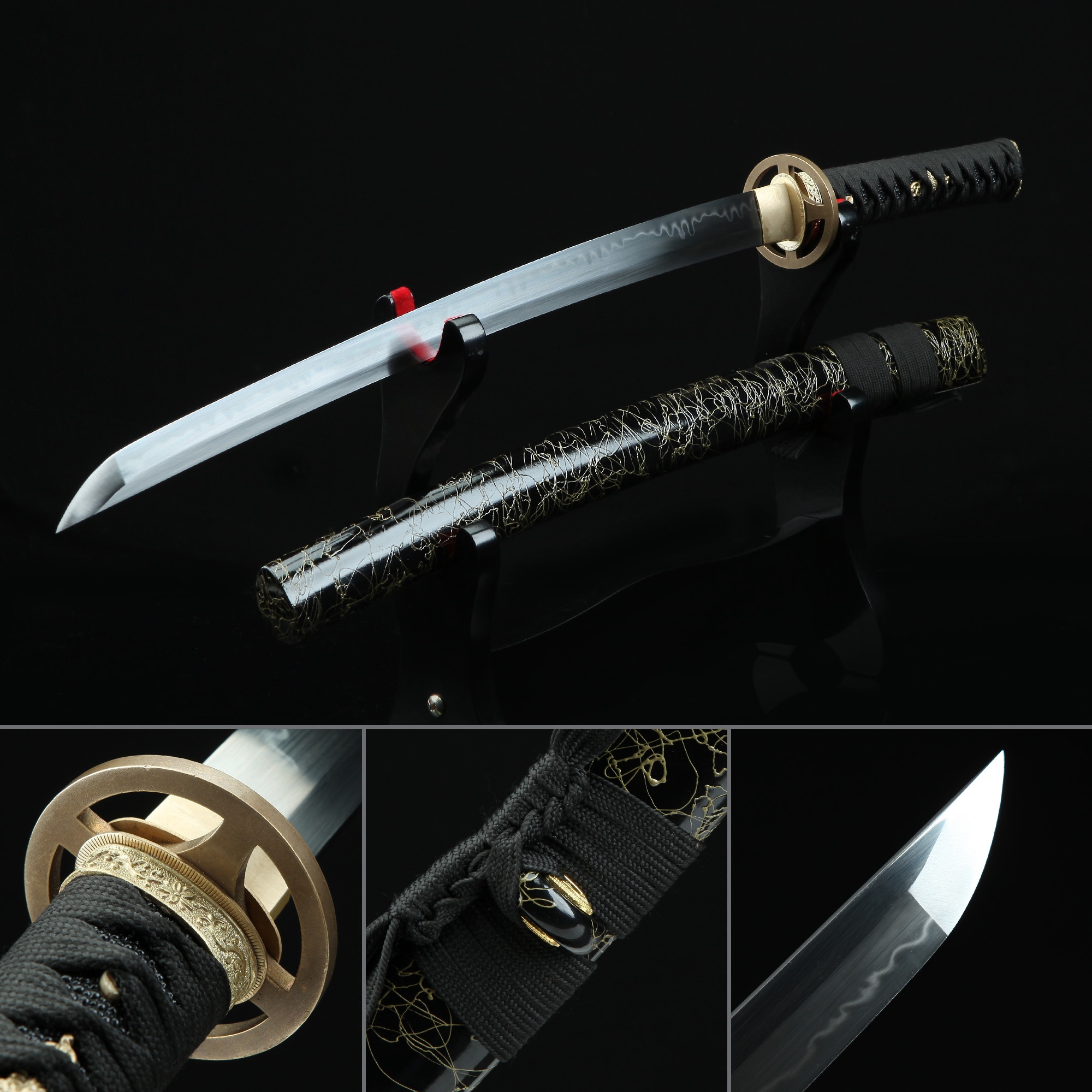 Hand Forged Real Hamon Blade Real Wakizashi Samurai Swords With Cool ...