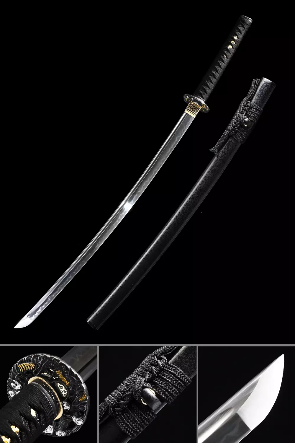 Japan Warrior Katanas T10 Steel Clay Tempered Hamon Blade Razor Sharp Handmade 