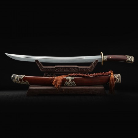 Chinese Qin Dynasty Da Dao Saber Sword Broadsword 1045 Carbon Steel With Rosewood Scabbard