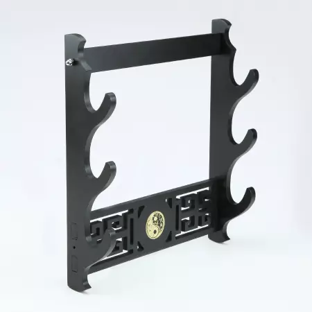 Handmade Black Wooden 3 Tier Katana Sword Stand Holder Display Rack Stand Wall Mount