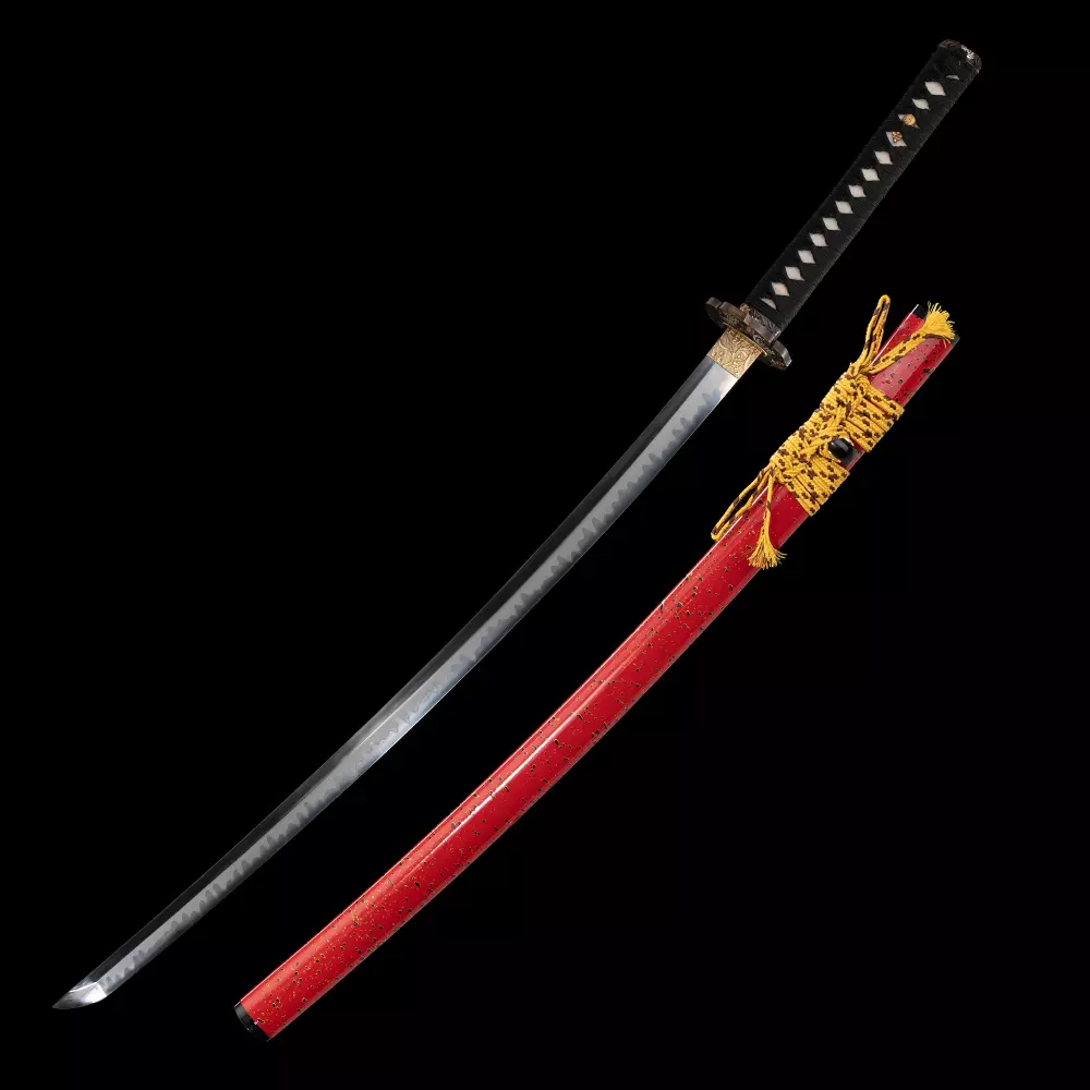 T10 Katana | Chrysanthemum Tsuba T10 Carbon Steel Katana, Clay