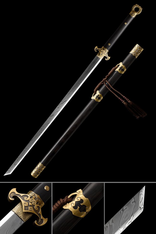 Handmade Chinese Tang Dao Sword Damascus Steel