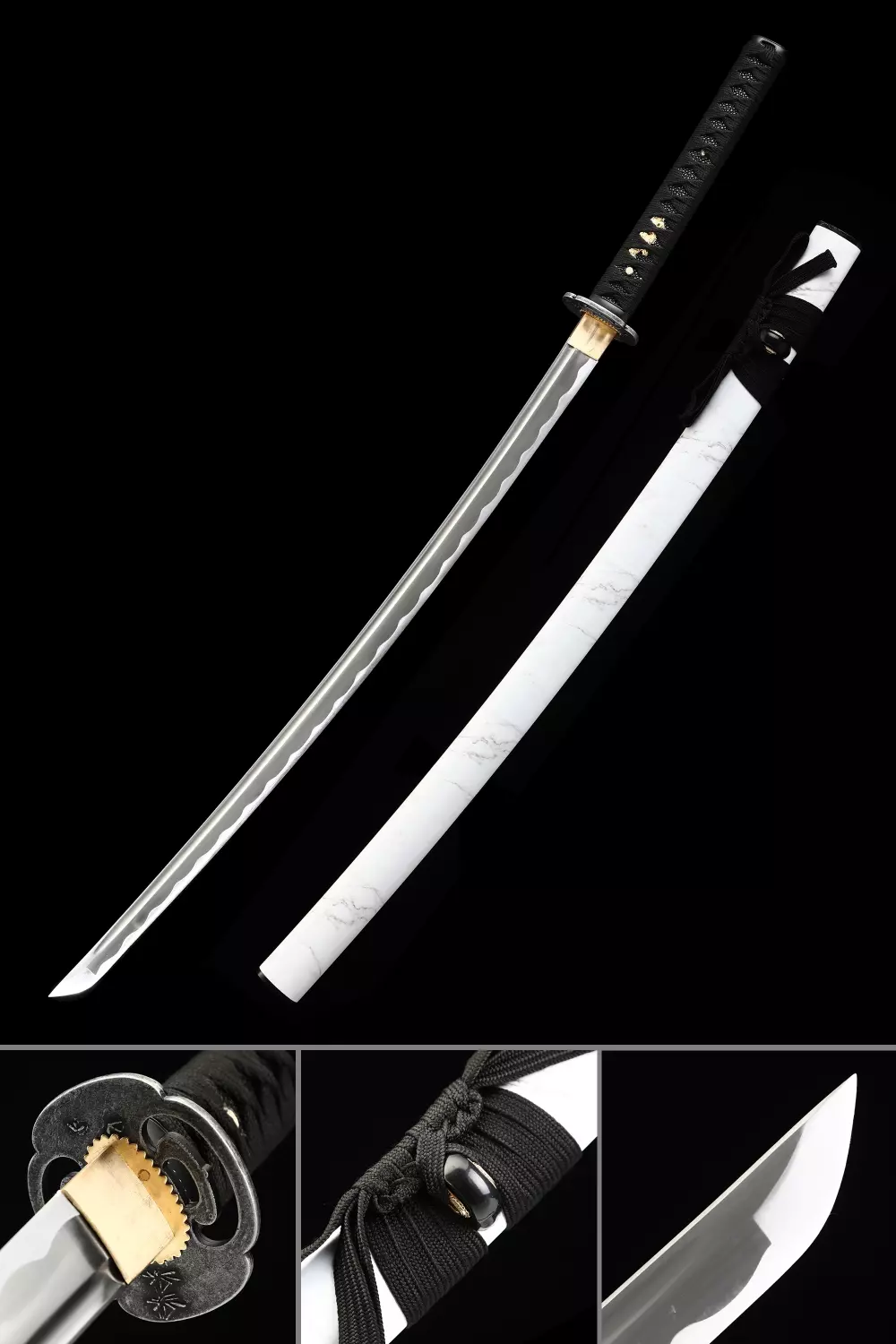 Chinese Swords White Katanas 1060 Blade Real Decoration Catana