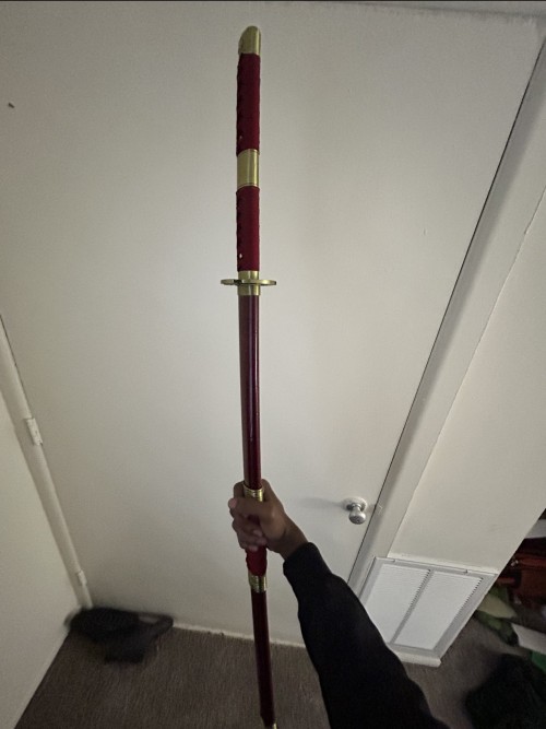 Roronoa Zoro Sandai Kitetsu - One Piece Cursed Sword Replica, 1045 Carbon Steel, Red Saya