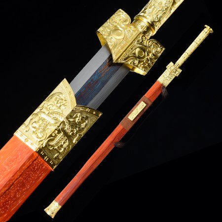Handgefertigtes Muster Steel Blue Blade Chinesisches Schwert Aus Der Han-dynastie Mit Palisanderscheide