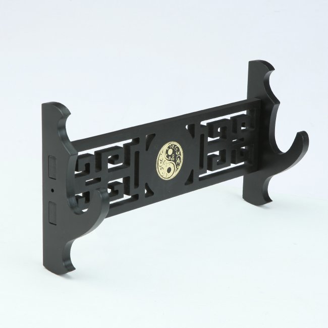 Handmade Black Wooden Single Tier Katana Sword Stand Holder Display Rack Stand Wall Mount