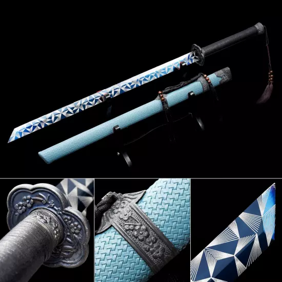 Handmade Modern Chinese Dao Sword With Blue Blade And Saya