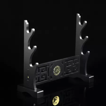 3 Tiers Sword Table Stand Holder Display Three-layer Rack Base Black Lacquered Wood