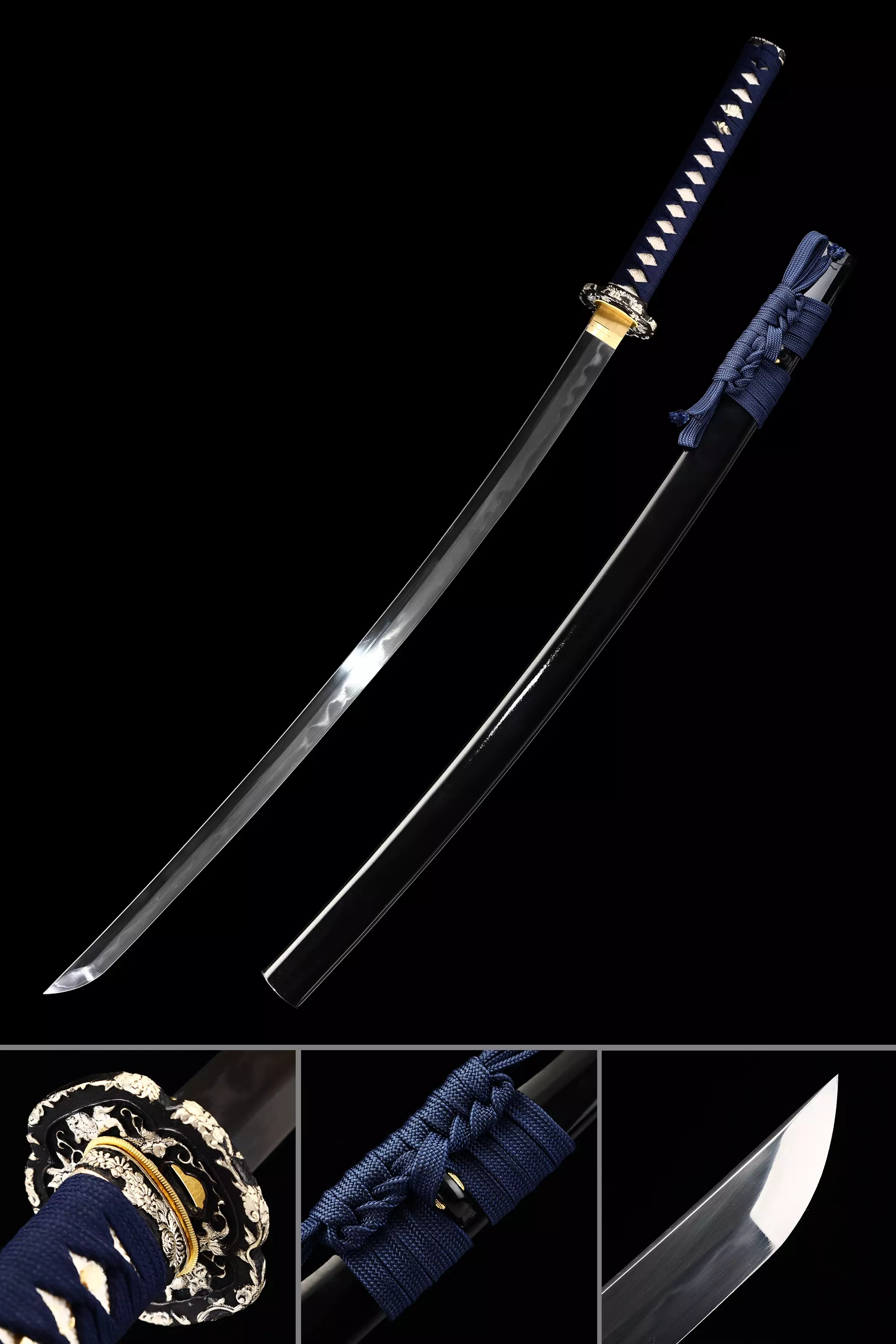 Black Katana | Authentic Japanese Katana Sword T10 Carbon Steel Real ...