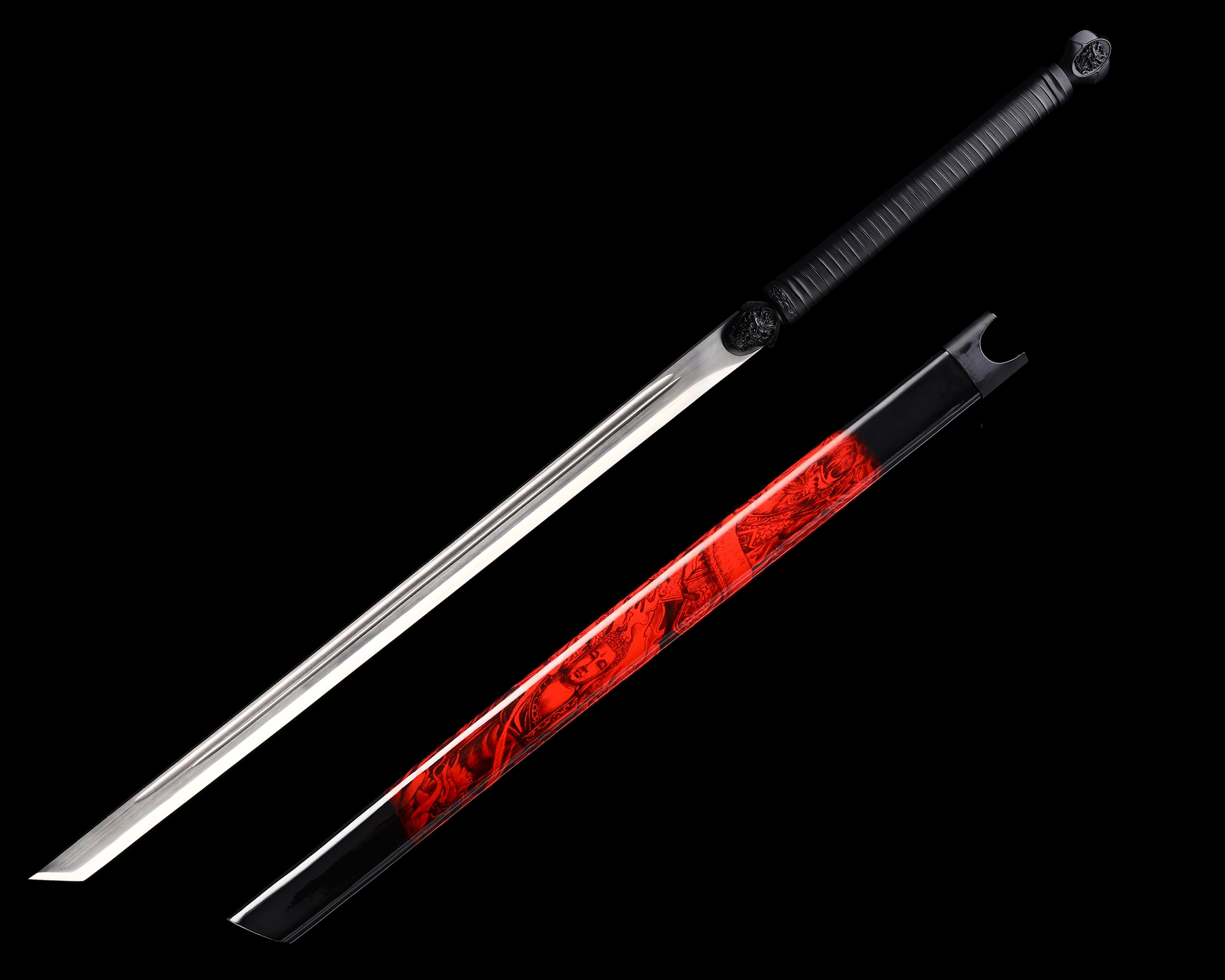 Modern Ninjato | Manganese Steel Ninjato with Red-Black Monkey