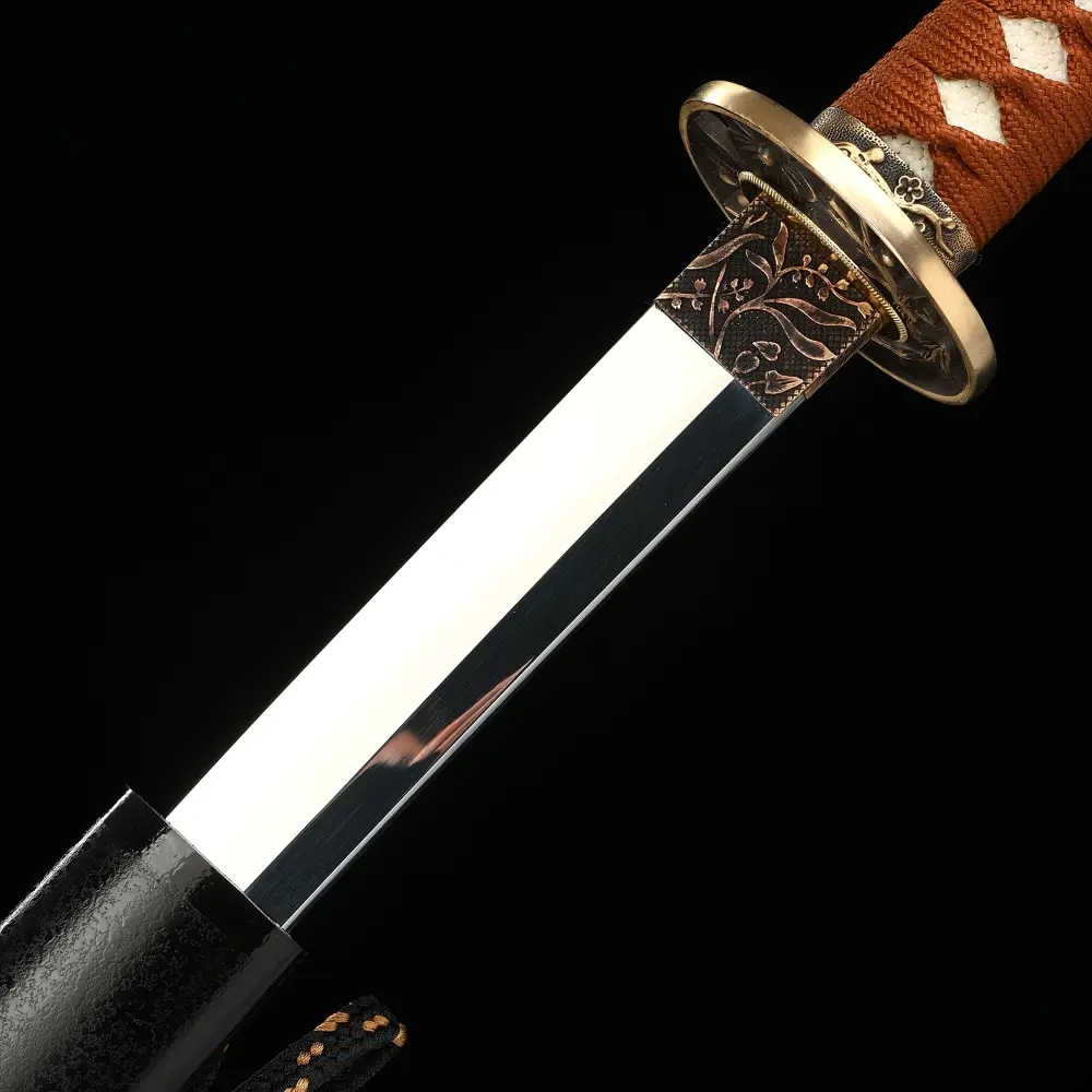 1095 Carbon Katana | 1095 Carbon Steel Katana with Chrysanthemum