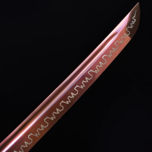 Spring Steel Katana | 1095 Carbon Steel Katana with Red Blade