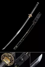 Handmade Japanese Katana Sword T10 Folded Clay Tempered Steel