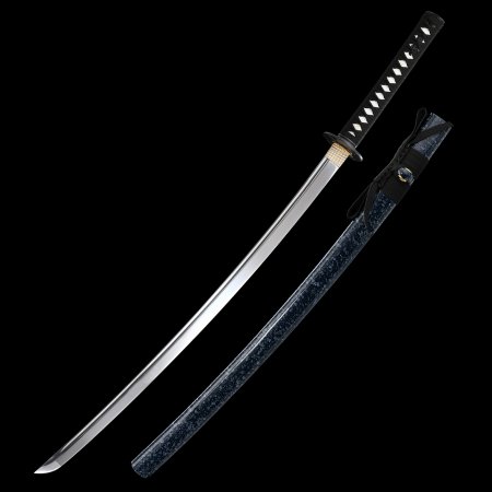 Handmade Full Tang Japanese Katana Sword 1095 Carbon Steel With Blue Scabbard