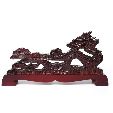 Handmade Darkred Cloud Dragon Wooden Single Tier Katana Sword Stand Holder