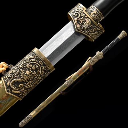 High-performance 1000 Layer Folded Steel Chinese Han Dynasty Sword With Bronze Scabbard