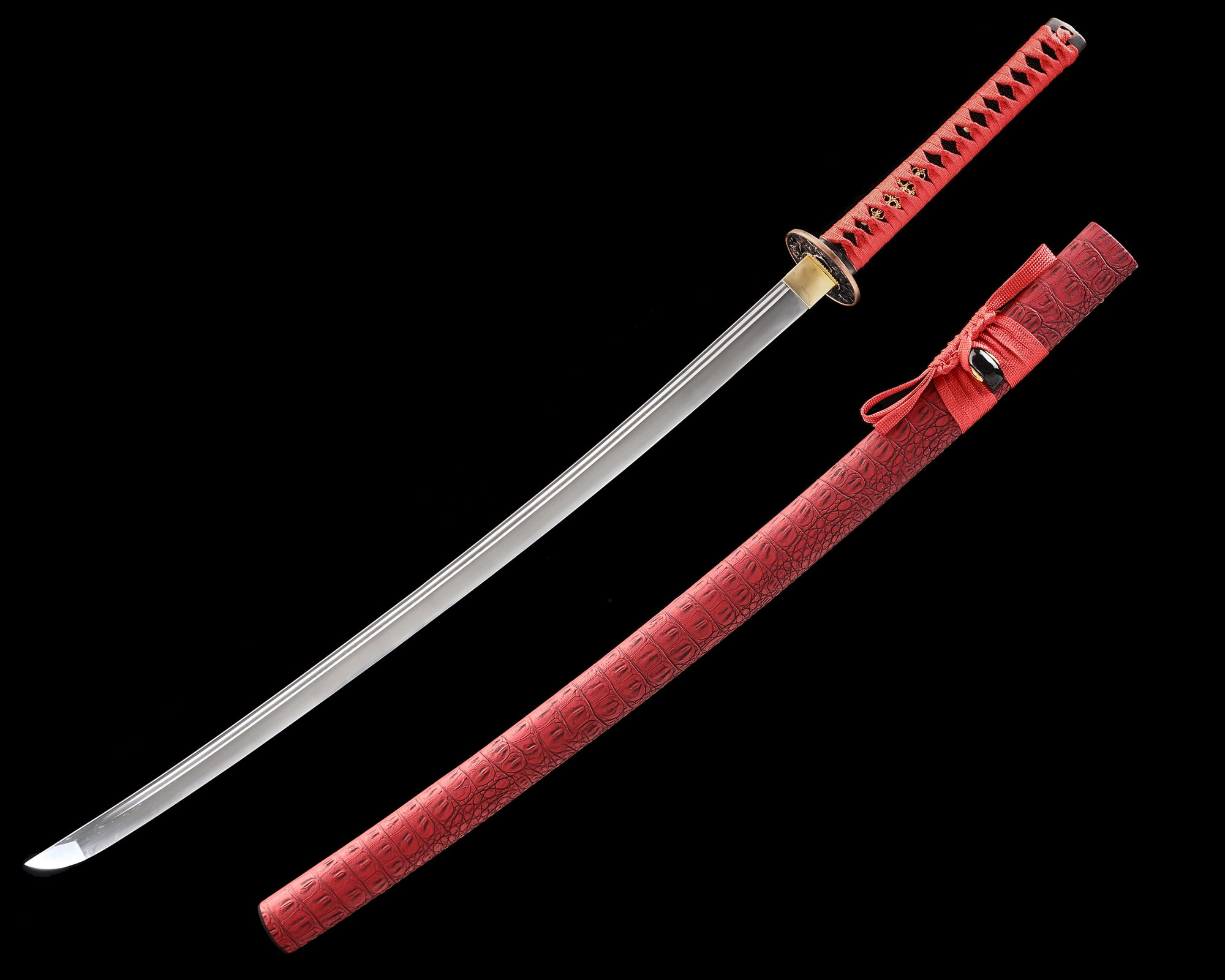 Red Katana | Handmade Japanese Katana Sword With Red Scabbard And