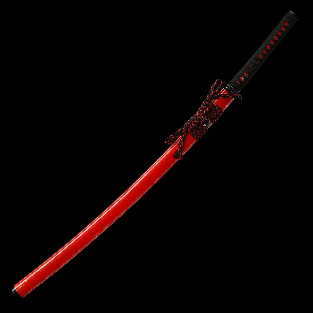 Red Katana | Dragon Tsuba 1095 Carbon Steel Katana, Handmade, Red
