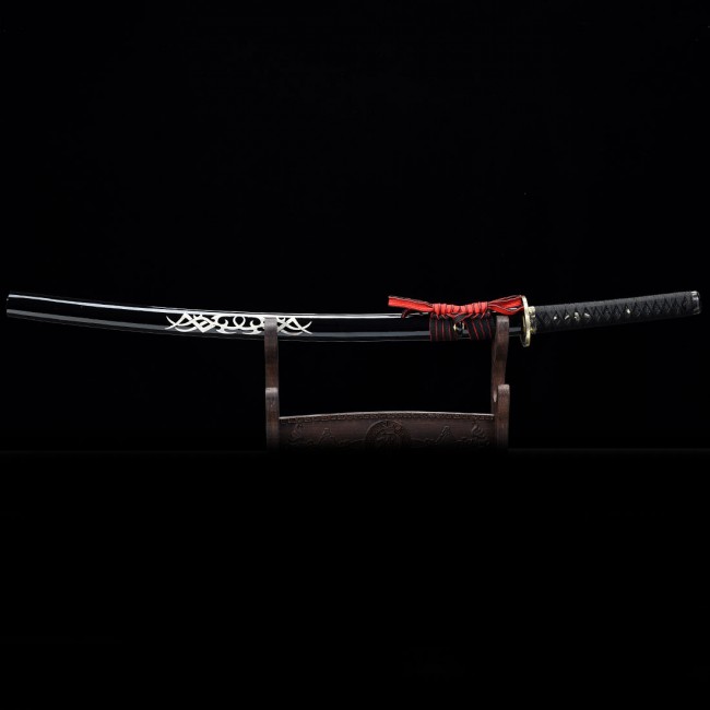  Zhmyyxgs Katana roja de cobre Tsuba Samurai Espada horneada  Hoja negra hecha a mano Katana Japón Espada Katana Espada Real Muy afilada  Espada de Acero Anime Katana Katana : Deportes y