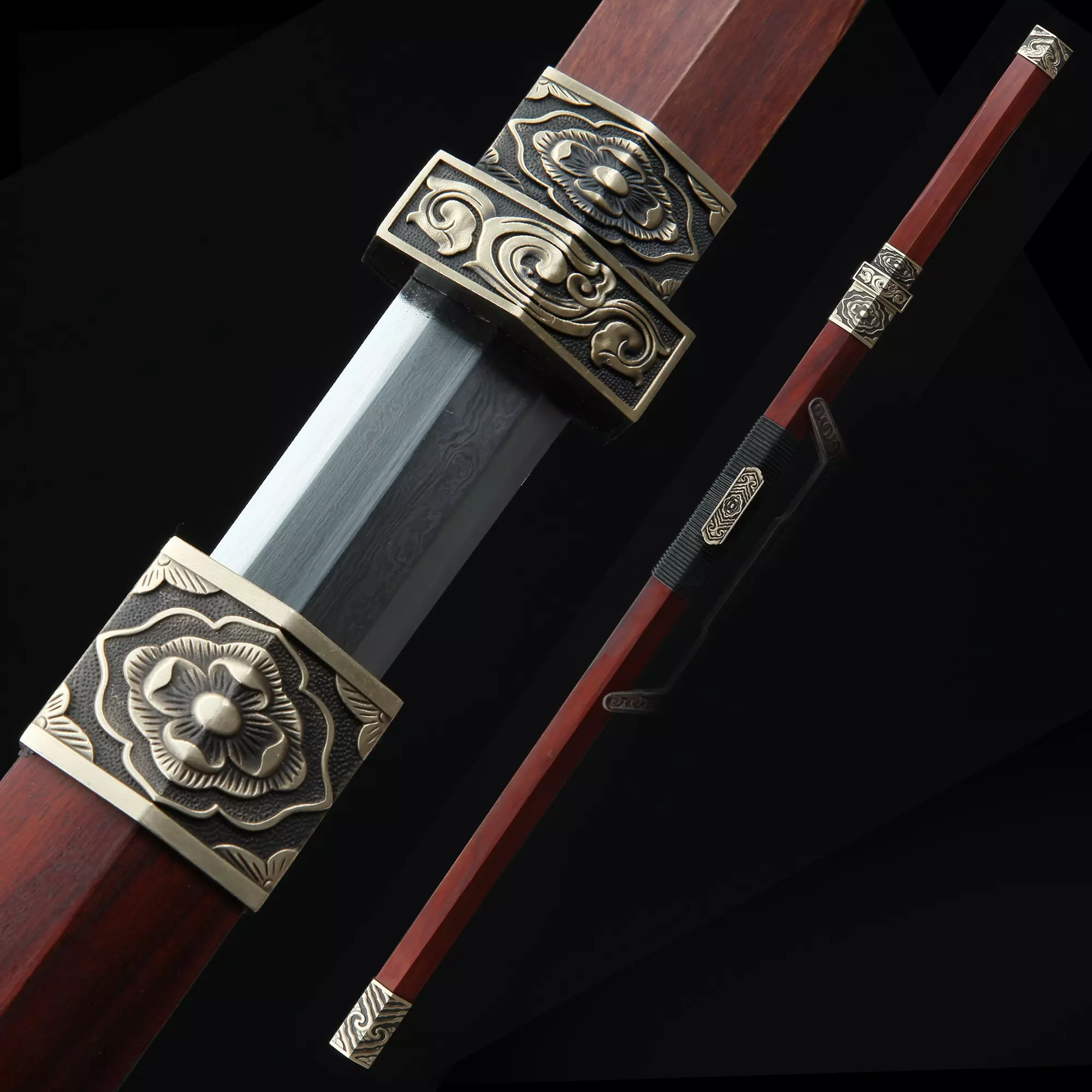 Eight-sided Han Sword | High-performance Pattern Steel Real Hamon ...