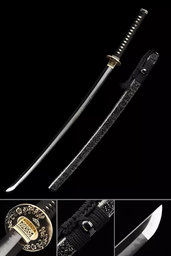 Handmade Sharp Japanese Katana Sword T10 Folded Clay Tempered Steel Real Hamon