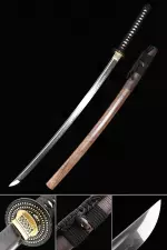 Handmade Japanese Katana Sword T10 Folded Clay Tempered Steel Real Hamon