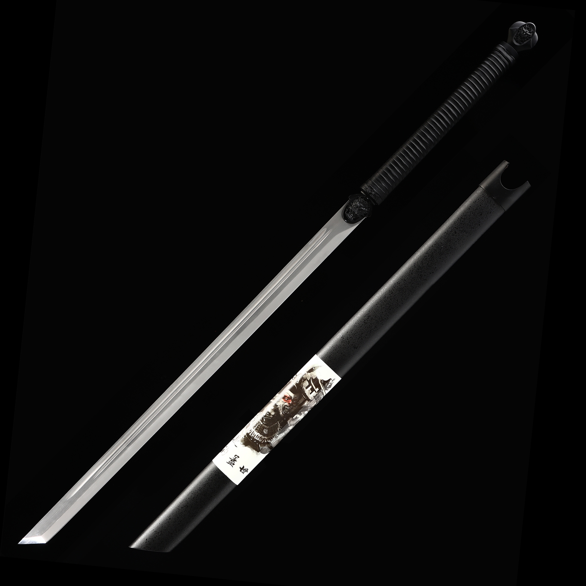 Modern Ninjato | Manganese Steel Ninjato with Black Lacquer Saya
