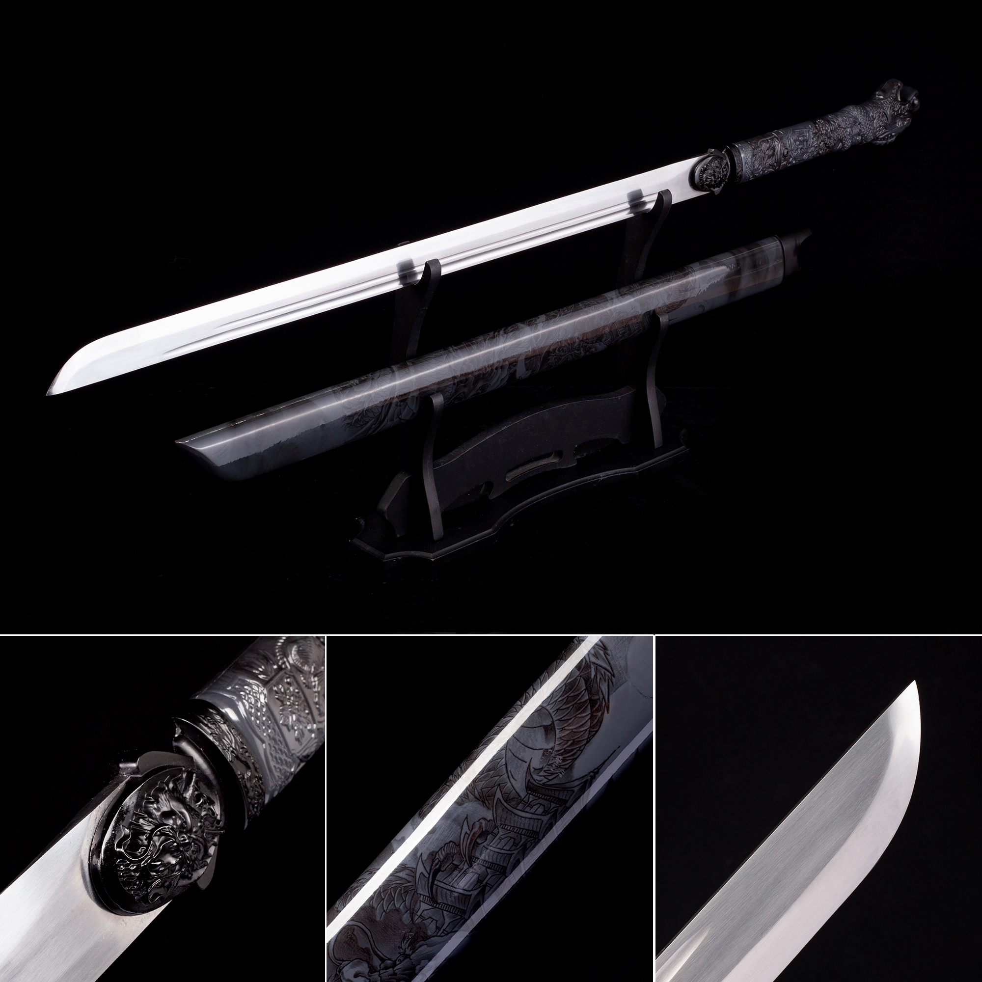 Handmade High Manganese Steel Japanese Ninjato Ninja Swords With Black ...