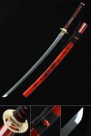 Handmade Japanese Katana Sword Pattern Steel With Red Scabbard