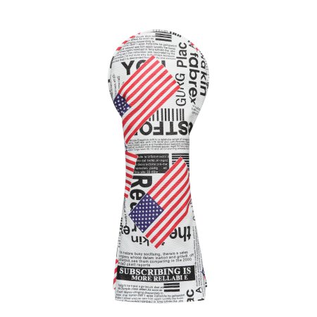 Vintage Newspaper Style Fairway Wood Headcover - White
