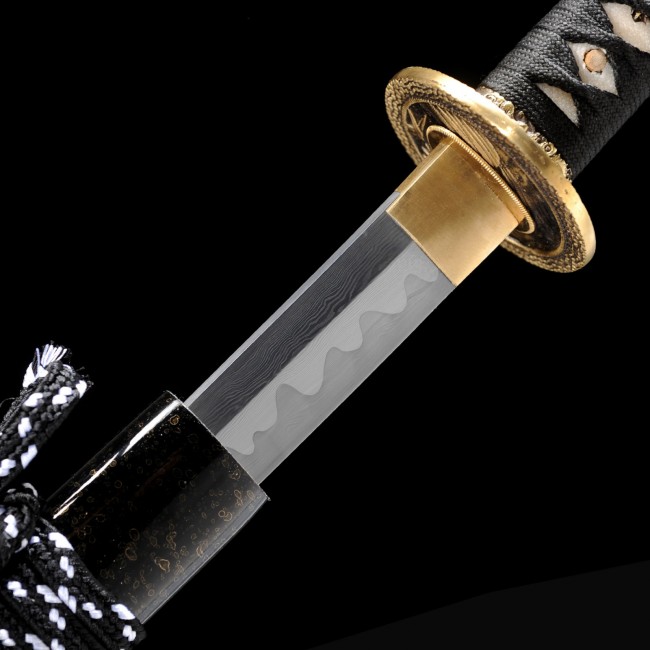 Song Dynasty Sword  Handmade Retro Black Sandalwood Damascus Steel Chinese  Ming Dynasty King Swords - TrueKatana