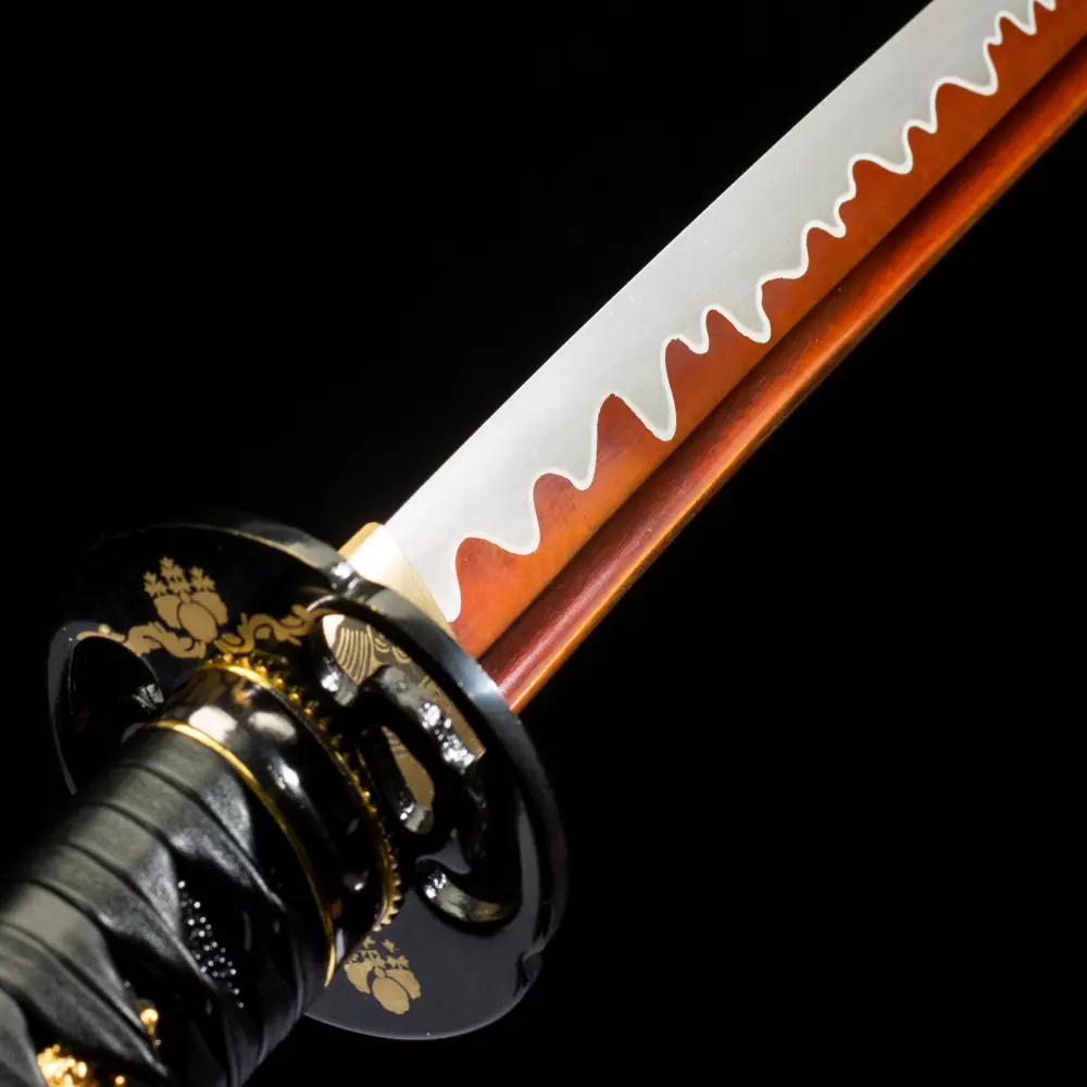 Yari (lance) Japonaise Tranchante – Acier Plié à Motif, Manche En Bois, 165cm, Prête Au Combat