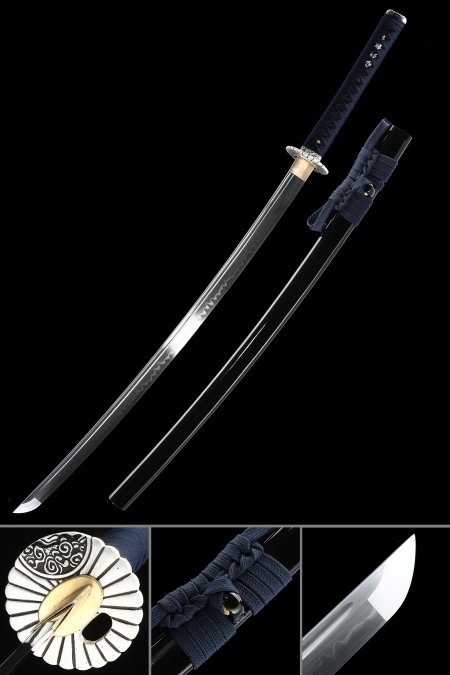 Hand-forged T10 Carbon Steel Japanese Samurai Sword With Black Saya