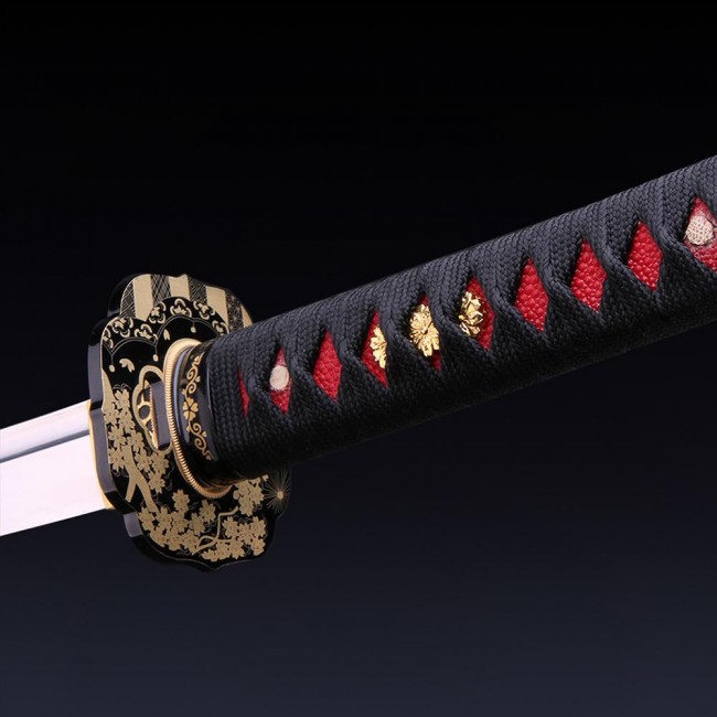 Traditional Katana | Cherry Blossom Tsuba T10 Carbon Steel Katana