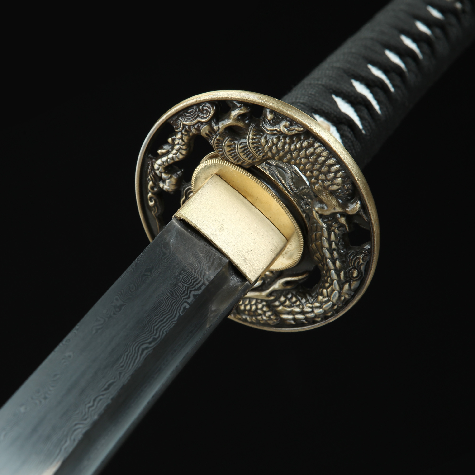Katana Sword | Handmade Japanese Katana Sword Damascus Steel With Black ...